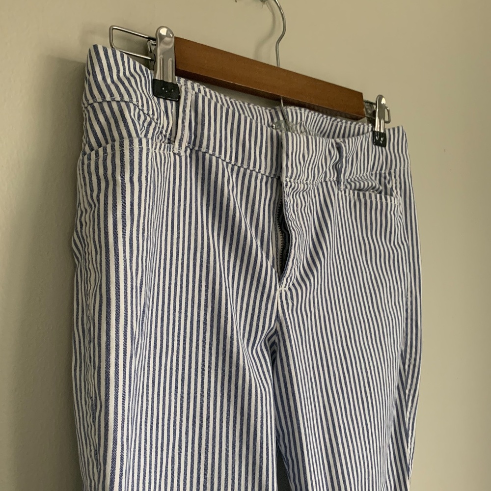 Old Navy Blue & White Striped Pixie Pants